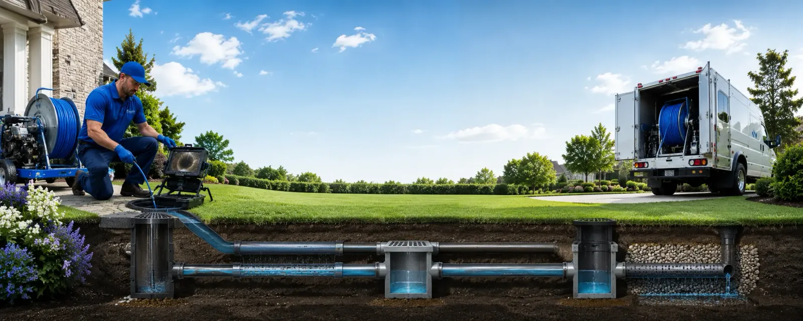 Outdoor drain cleaning information for Flat Top, WV